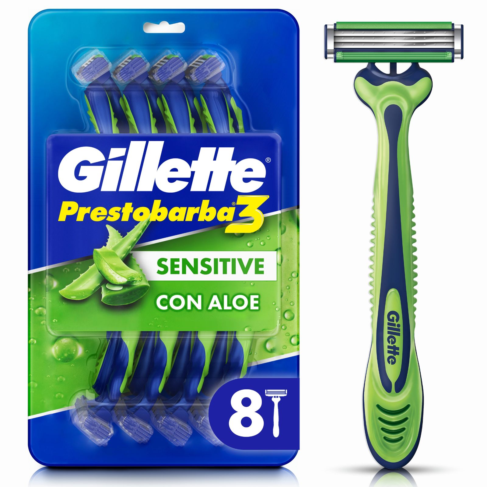 Prestobarba3 Sensitive Blister x8 u. - 1