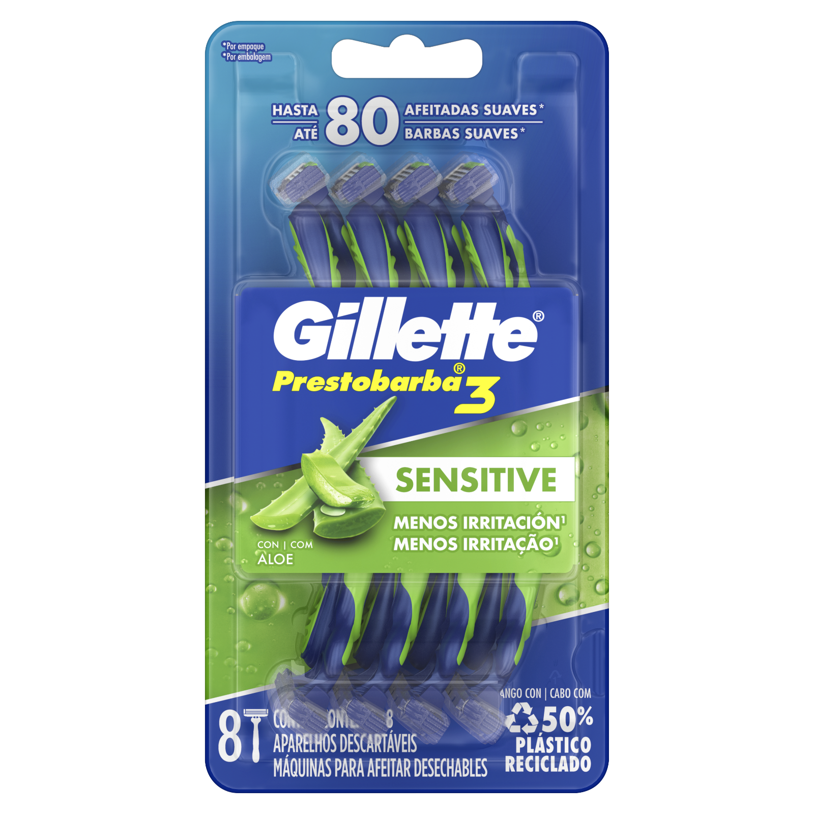 Prestobarba3 Sensitive Blister x8 u. - 2