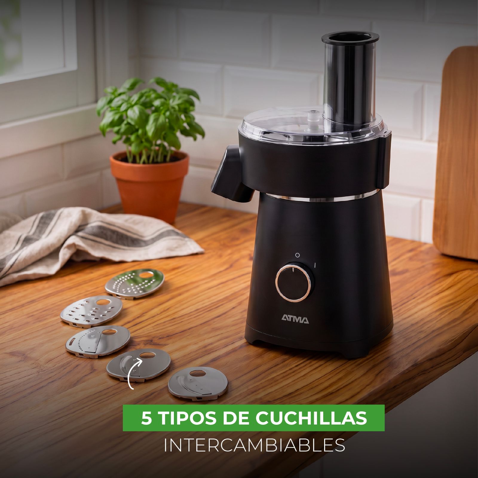 RALLADOR ELECTRICO NEGRO ATMA - 7