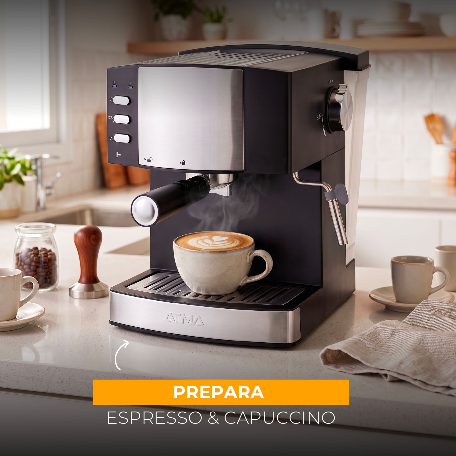 CAFETERA EXPRESS CAPUCCINO 1,6L ATMA PRO - 6