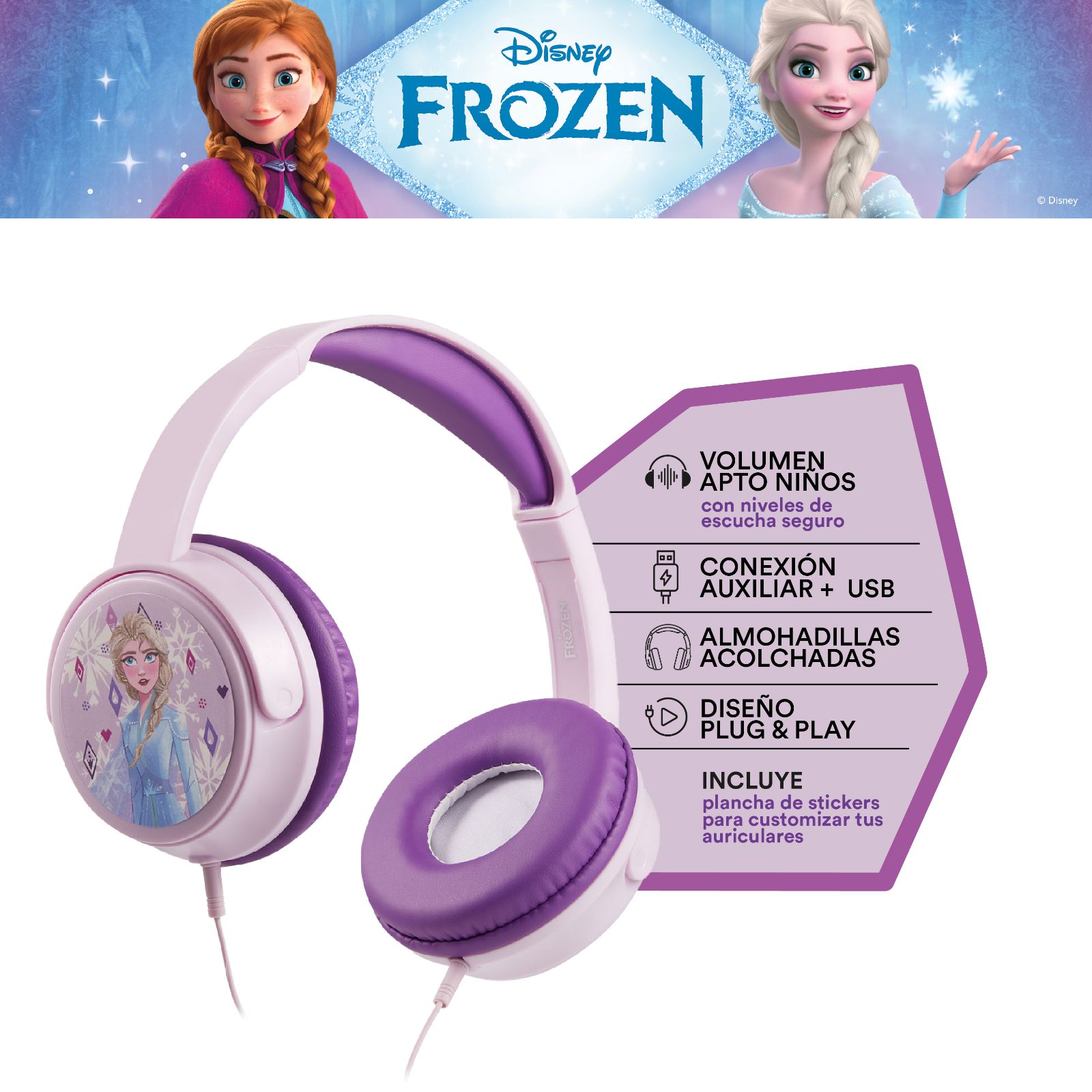 AURICULARES OVER HEAD FROZEN
