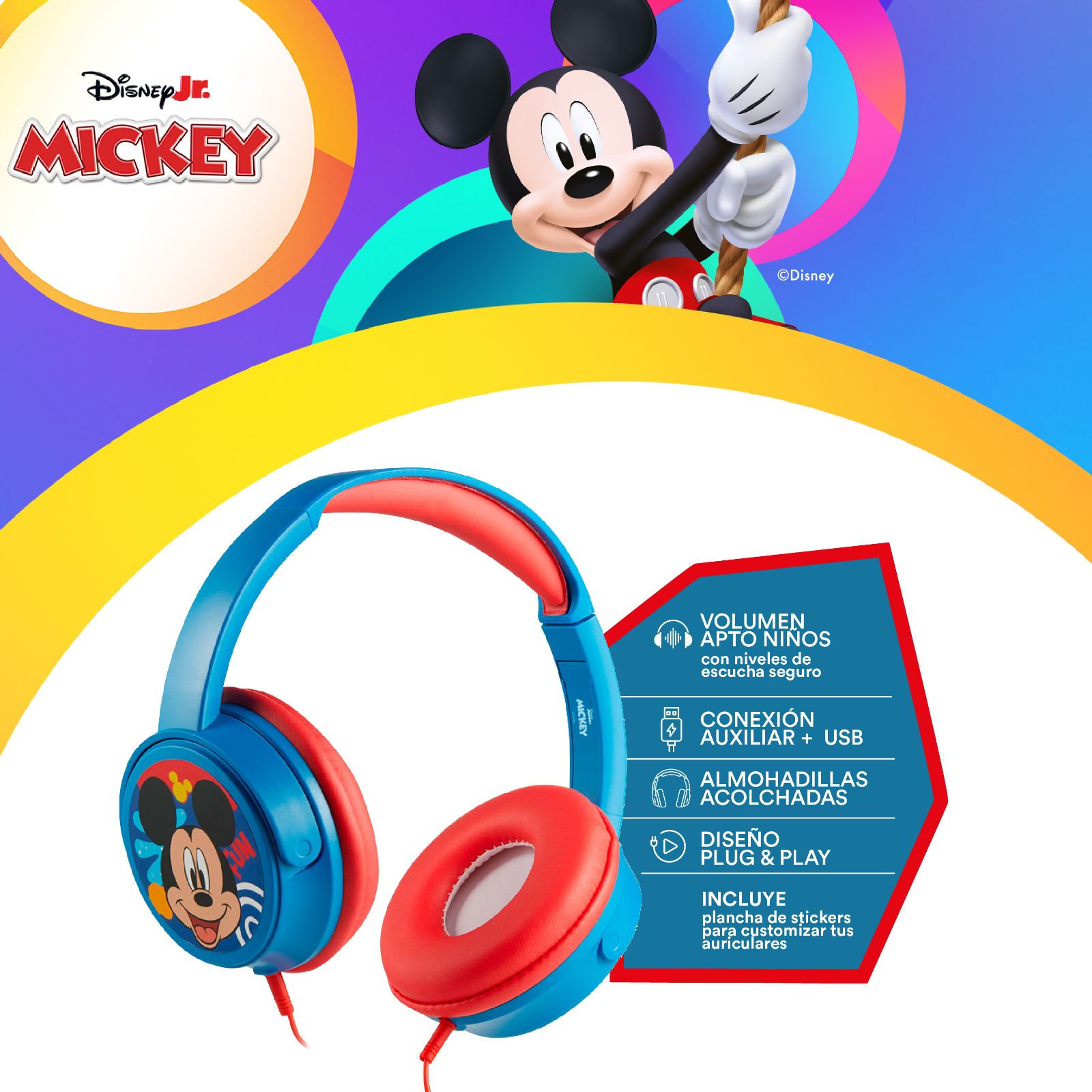 AURICULARES OVER HEAD MICKEY