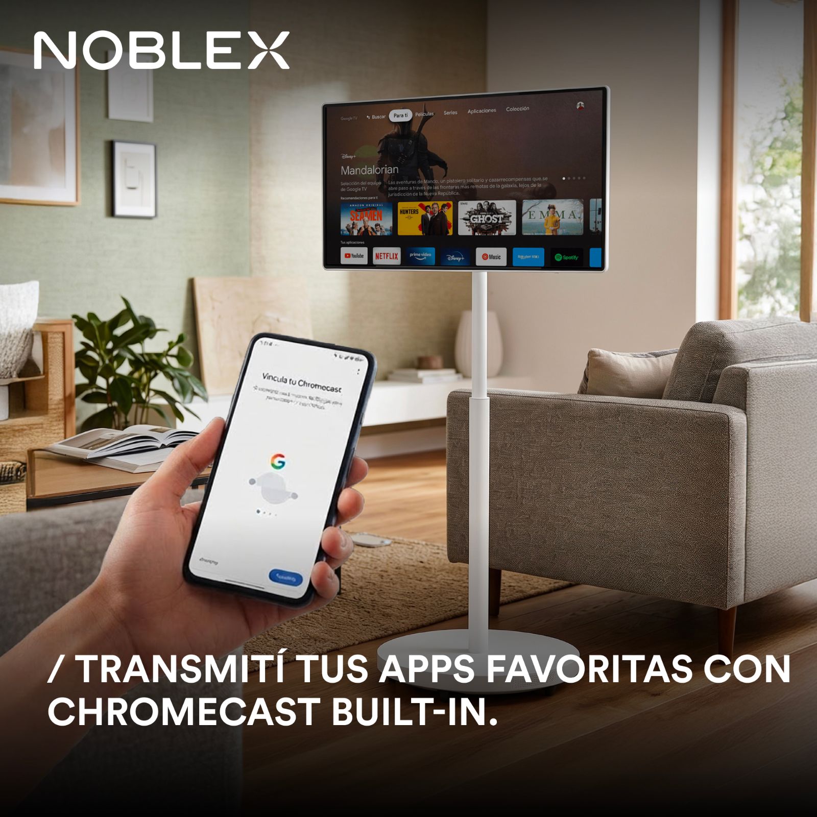 STAND TV 27" GOOGLE TV - NOBLEX TOUCH - PORTATIL - 20
