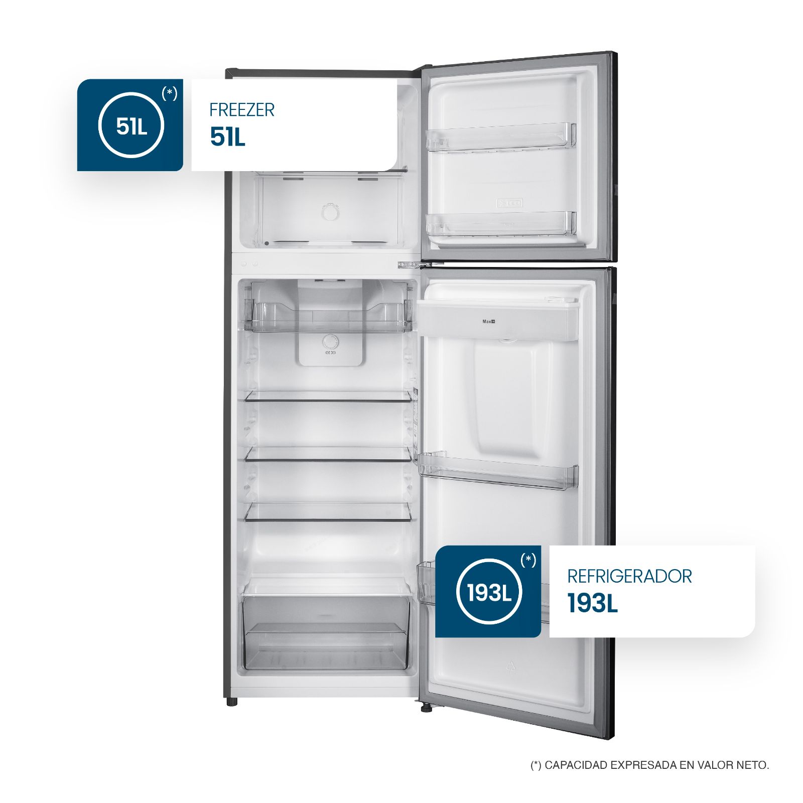 HELADERA TOP MOUNT NO FROST INVERTER 267 LITROS INOX CON DISPENSER - NPHNT267XDI - 2