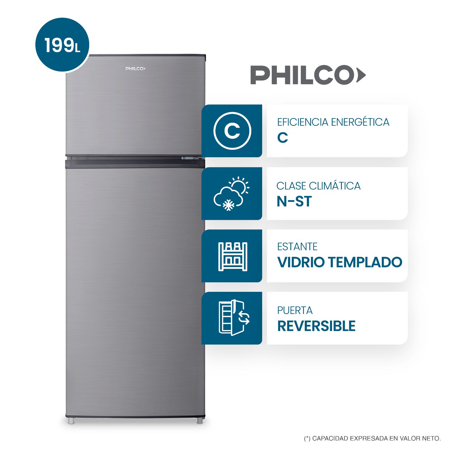 HELADERA CÍCLICA TOP MOUNT INOX PHILCO PHCT225X