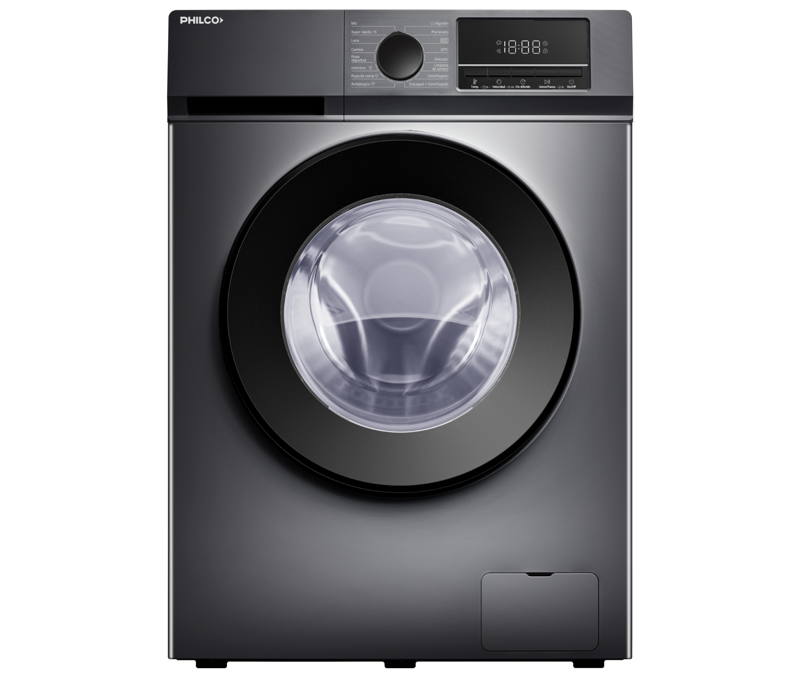 LAVARROPA PHILCO 11 KG INVERTER DARK GREY