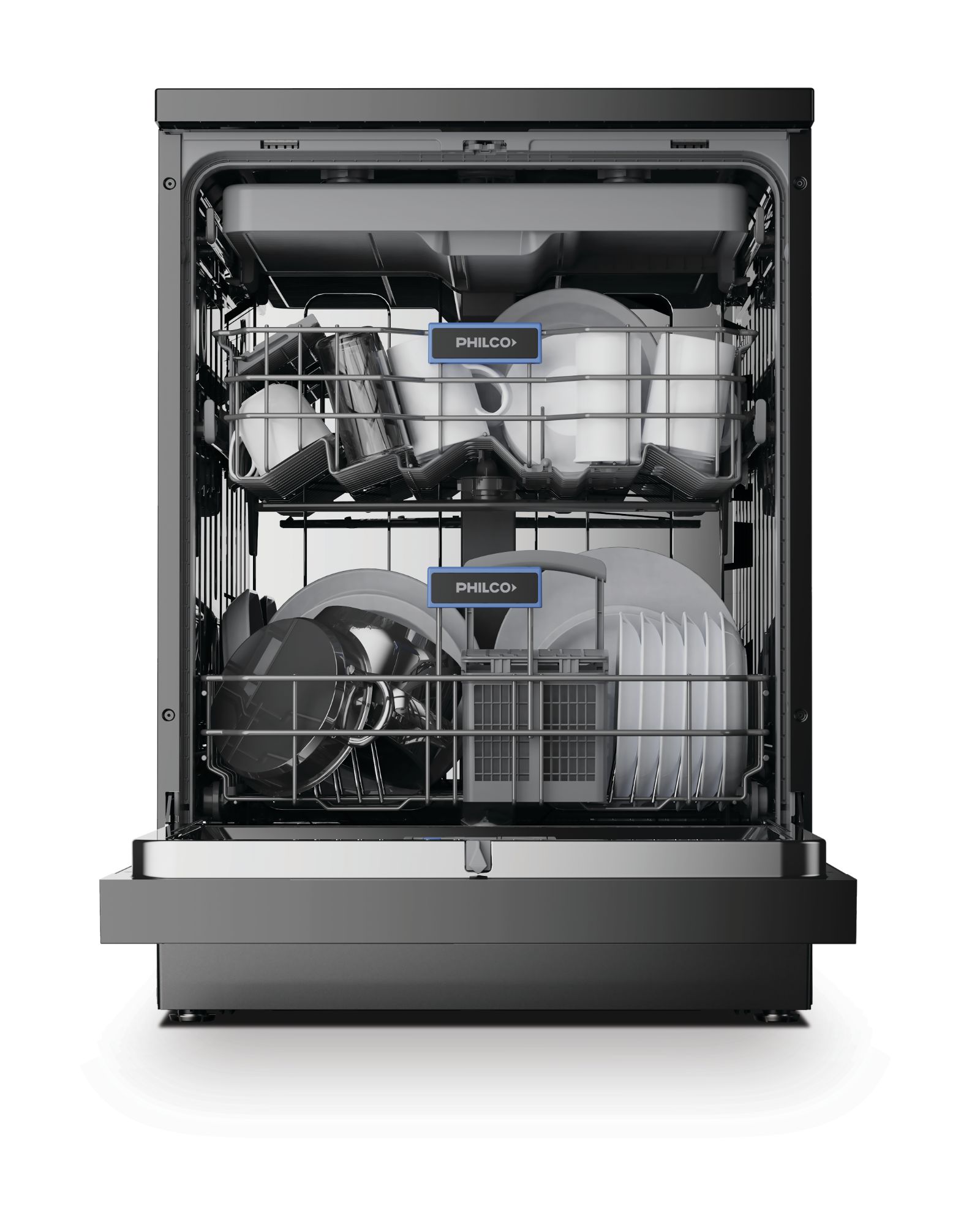 LAVAVAJILLAS 15 CUBIERTOS INVERTER PHILCO PREDICTA DARK INOX