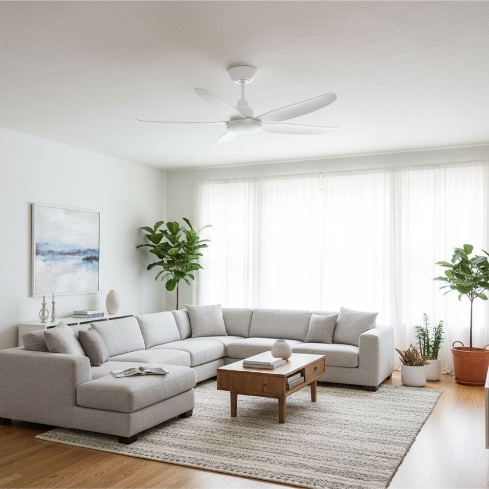 VENTILADOR DE TECHO 48" - CON LUZ - 5 ASPAS BLANCO Lifestyle
