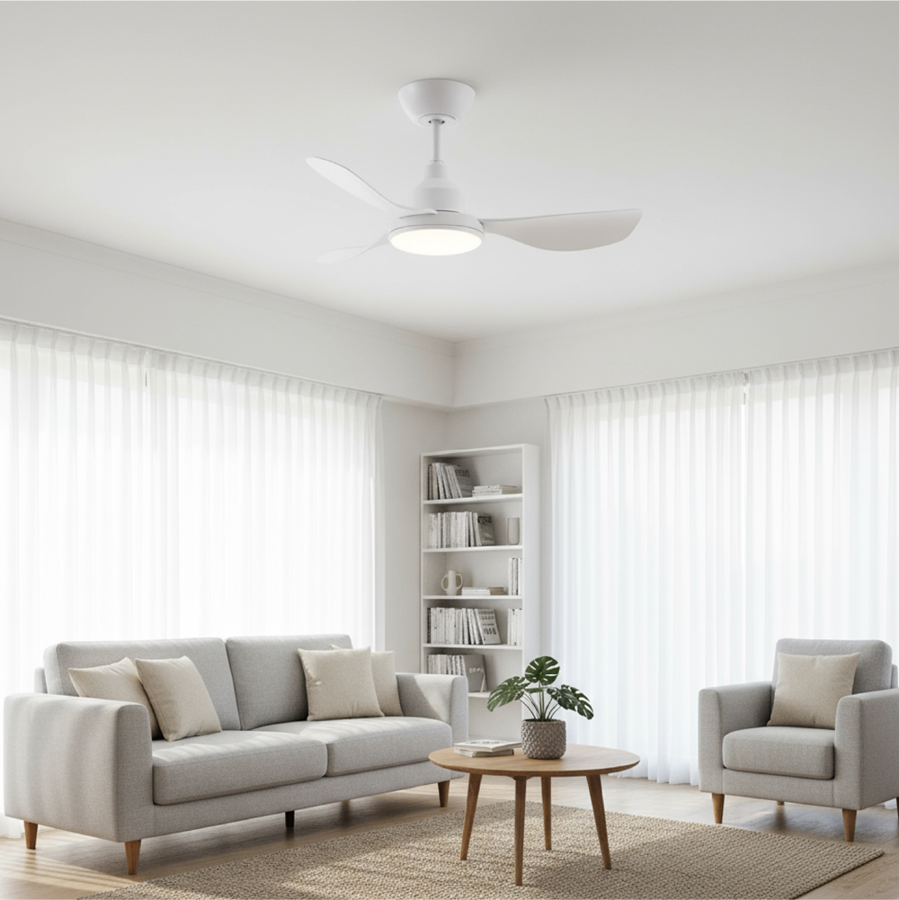 VENTILADOR DE TECHO 36" - CON LUZ - 3 ASPAS BLANCO Lifestyle