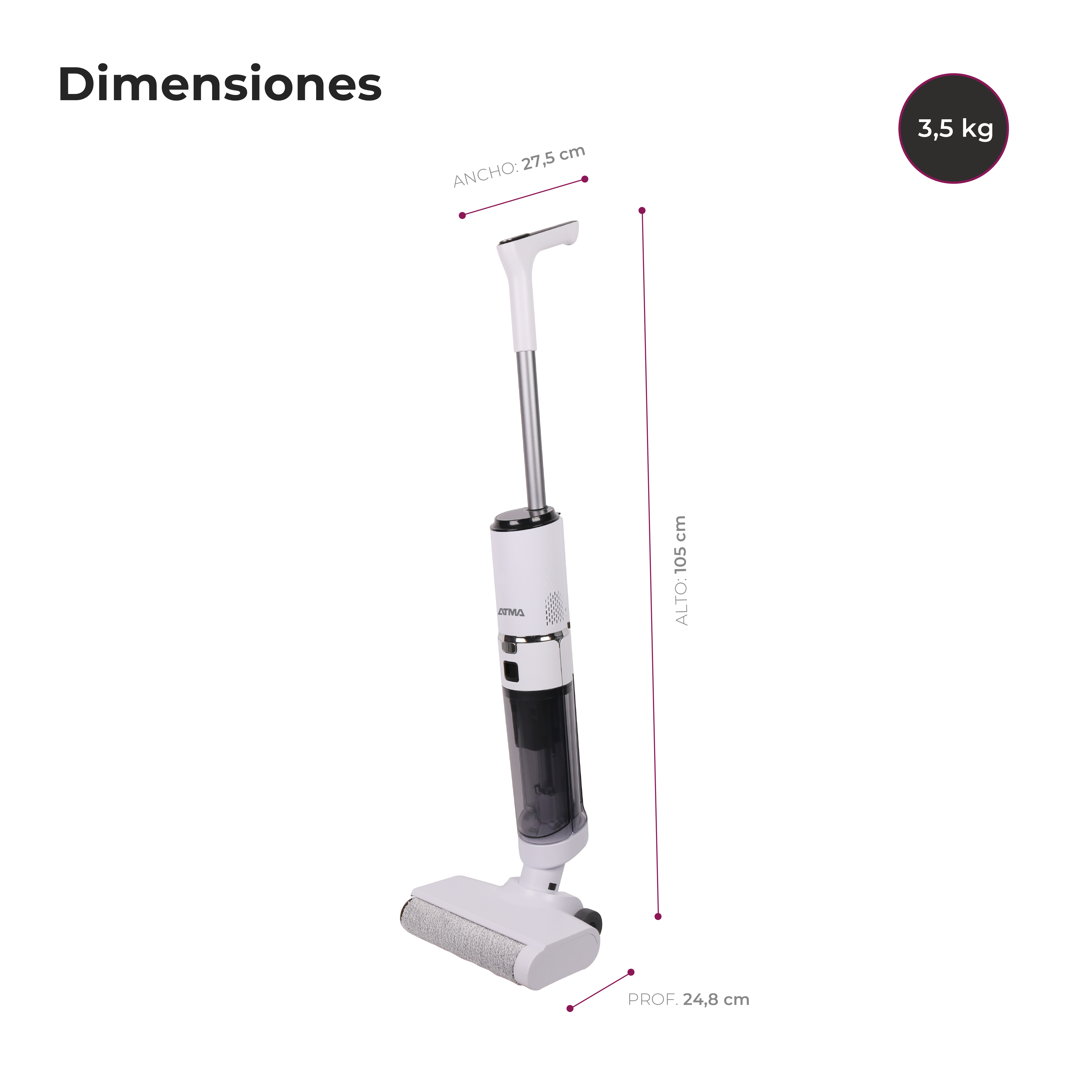 LIMPIADOR DE PISOS INALÁMBRICO ATMA - 2