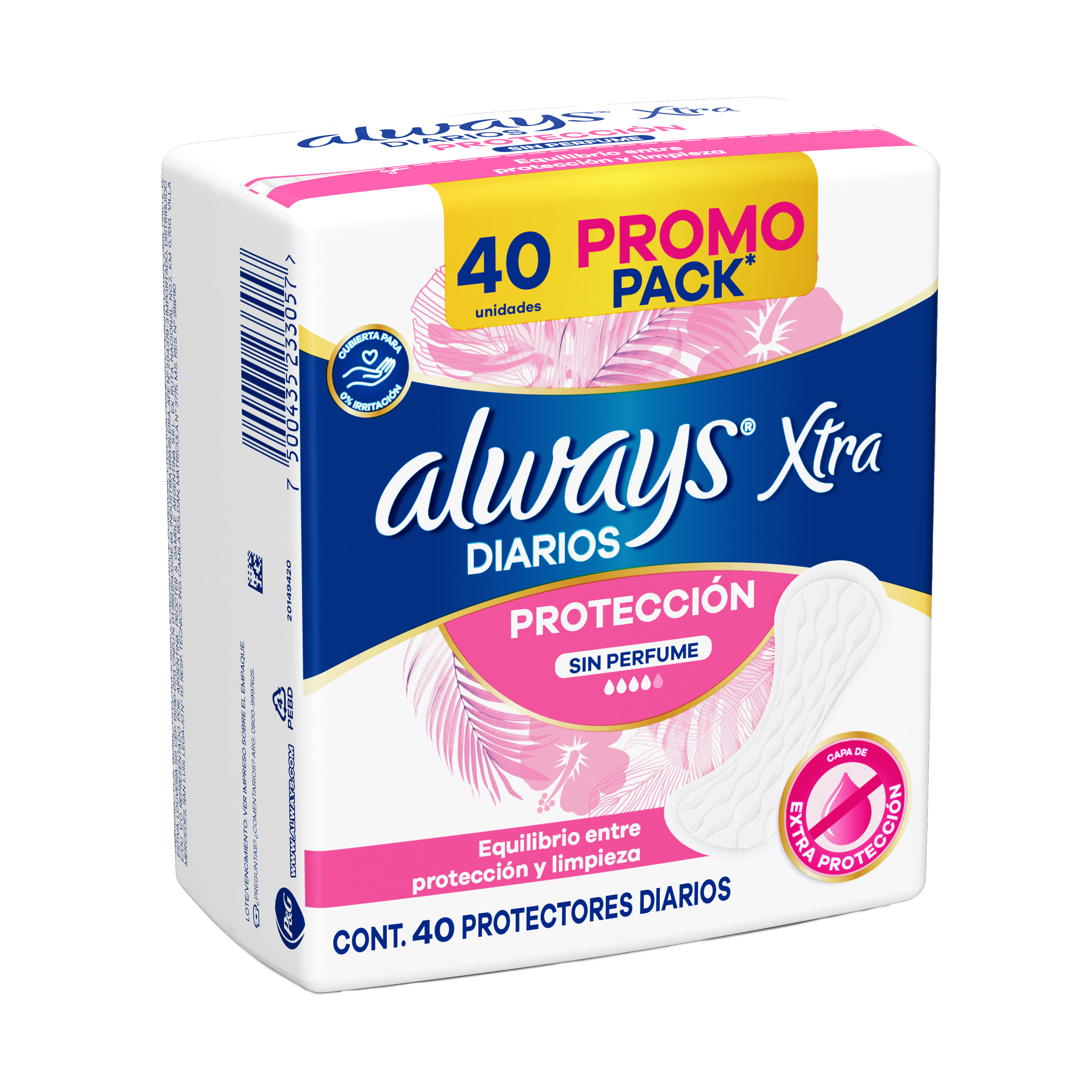 Always Liners Locion Sin Perfume 40U Lifestyle
