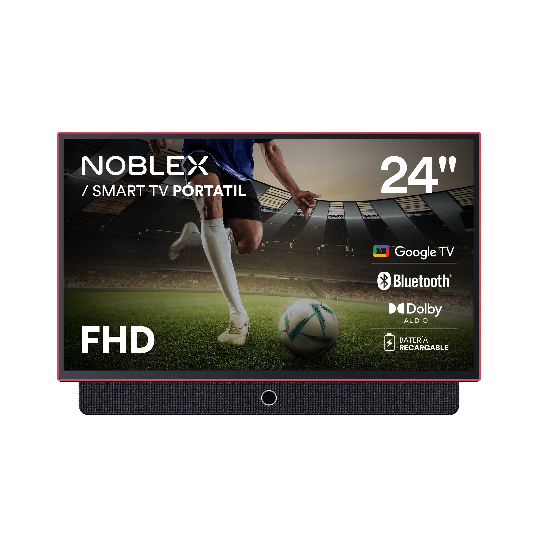 SMART TV PORTATIL 24" NOBLEX - GOOGLE TV ROJO - 1