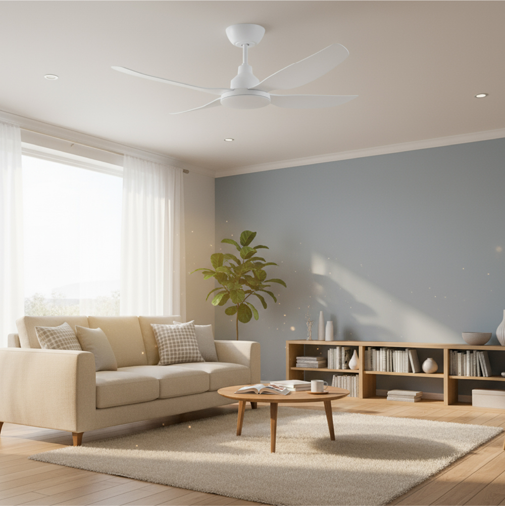 VENTILADOR DE TECHO 52" - CON LUZ - 4 ASPAS BLANCO Lifestyle