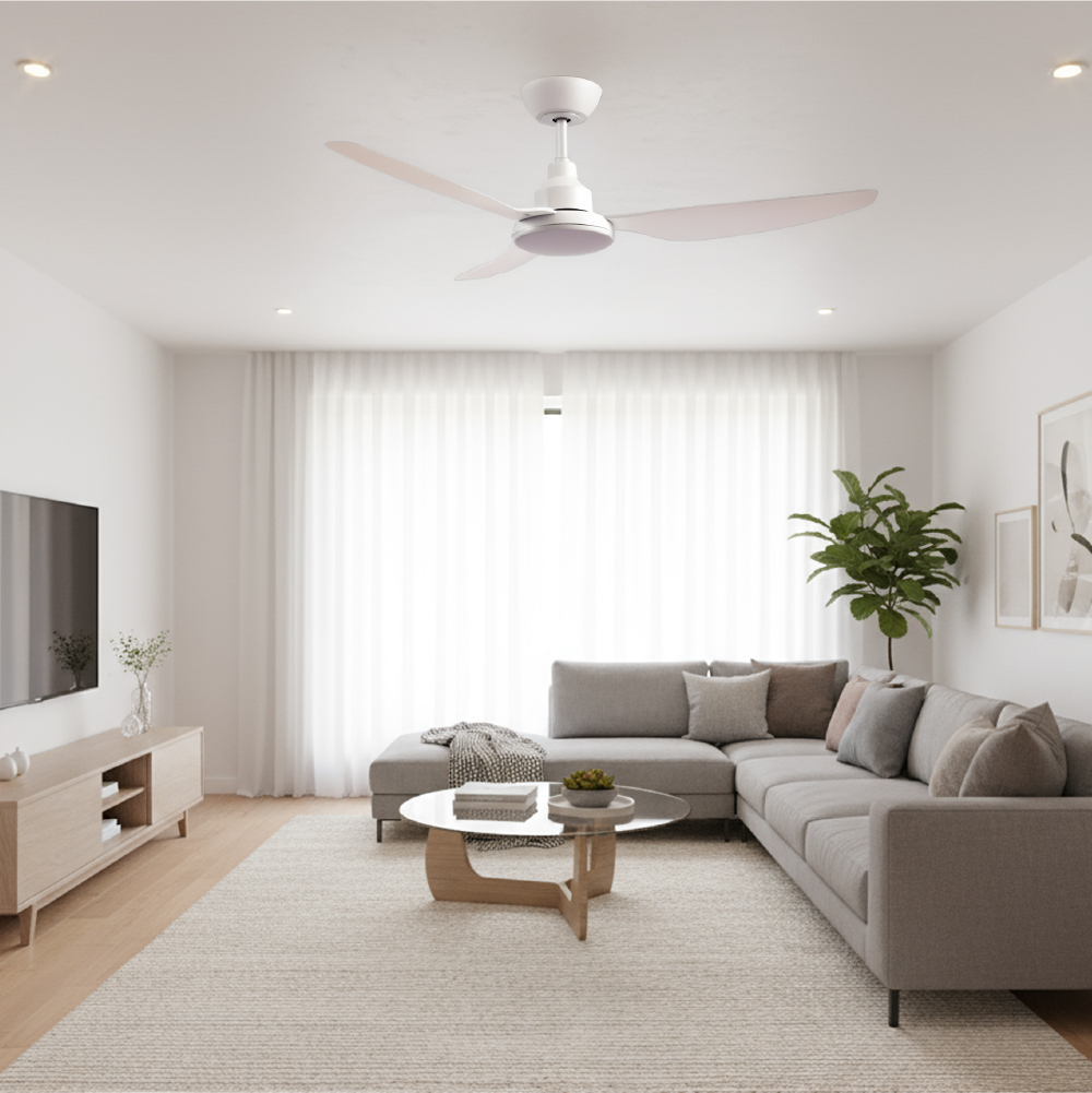 VENTILADOR DE TECHO 56" - CON LUZ - 3 ASPAS BLANCO Lifestyle