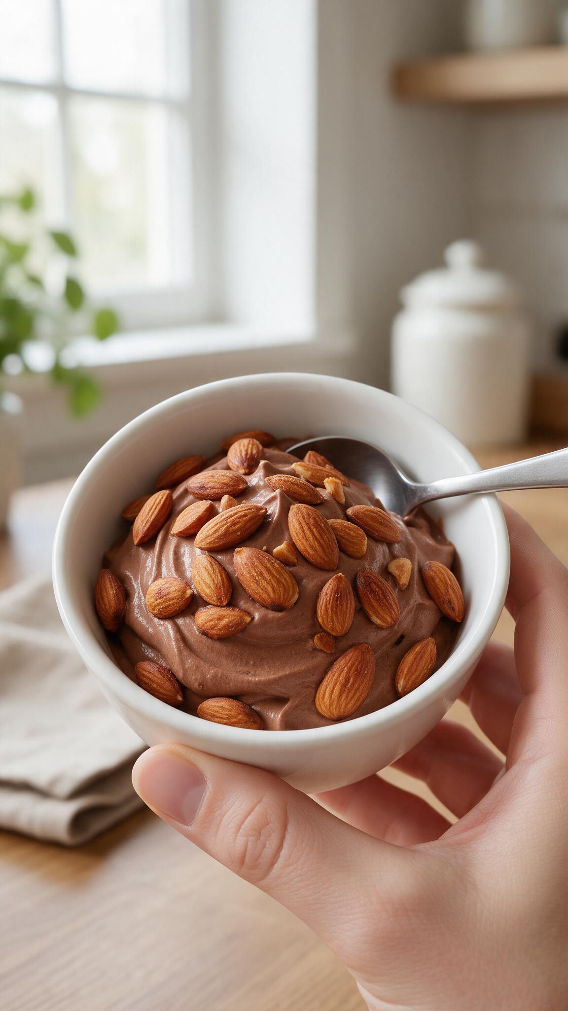Helado de Chocolate con Almendras con Atma Dolce
