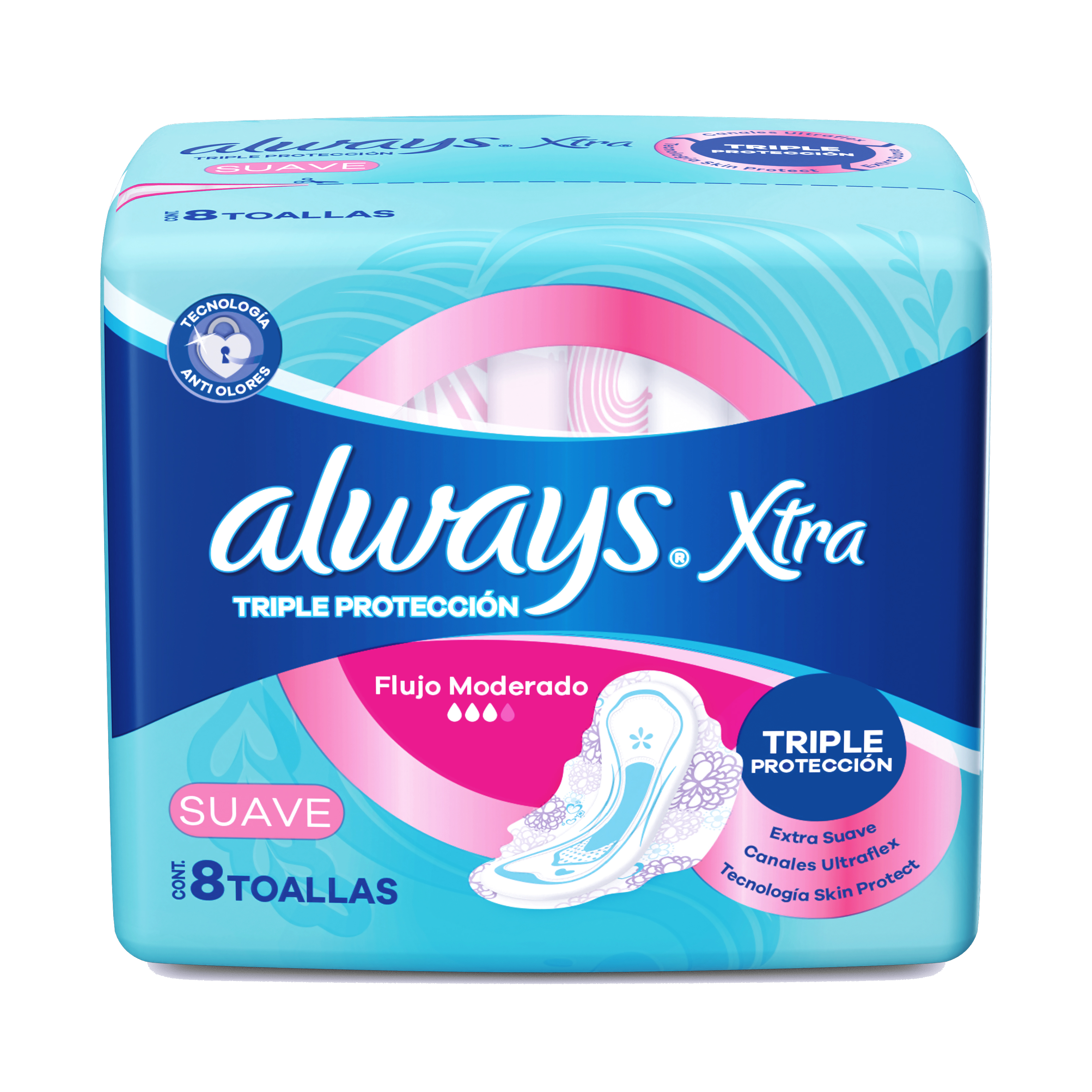 Always Xtra Triple Protección Dia Suave 8U