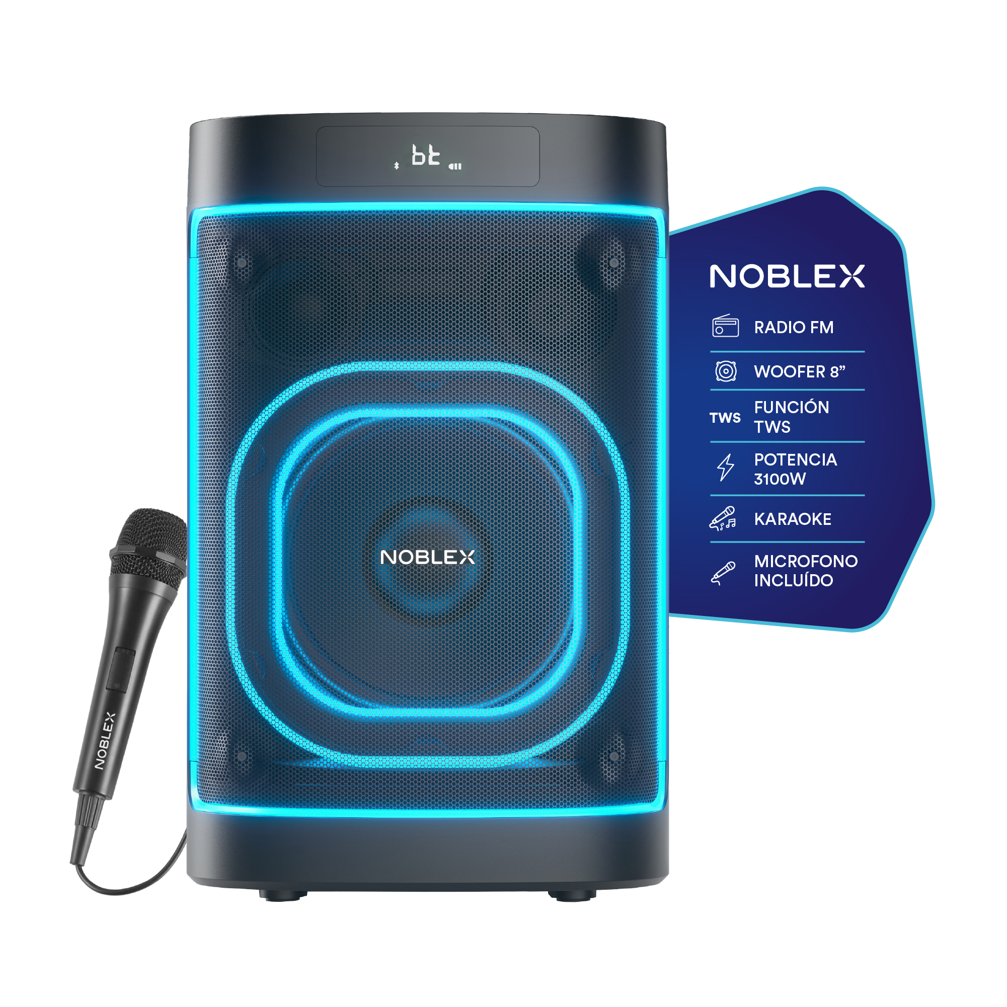 Torre de Sonido 65W Con Luces